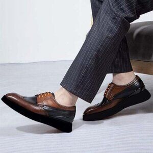 Hd-brown Men's Dress Shoes Men's Oxford Shoes Genuine Leather Cowhide Derby Shoe